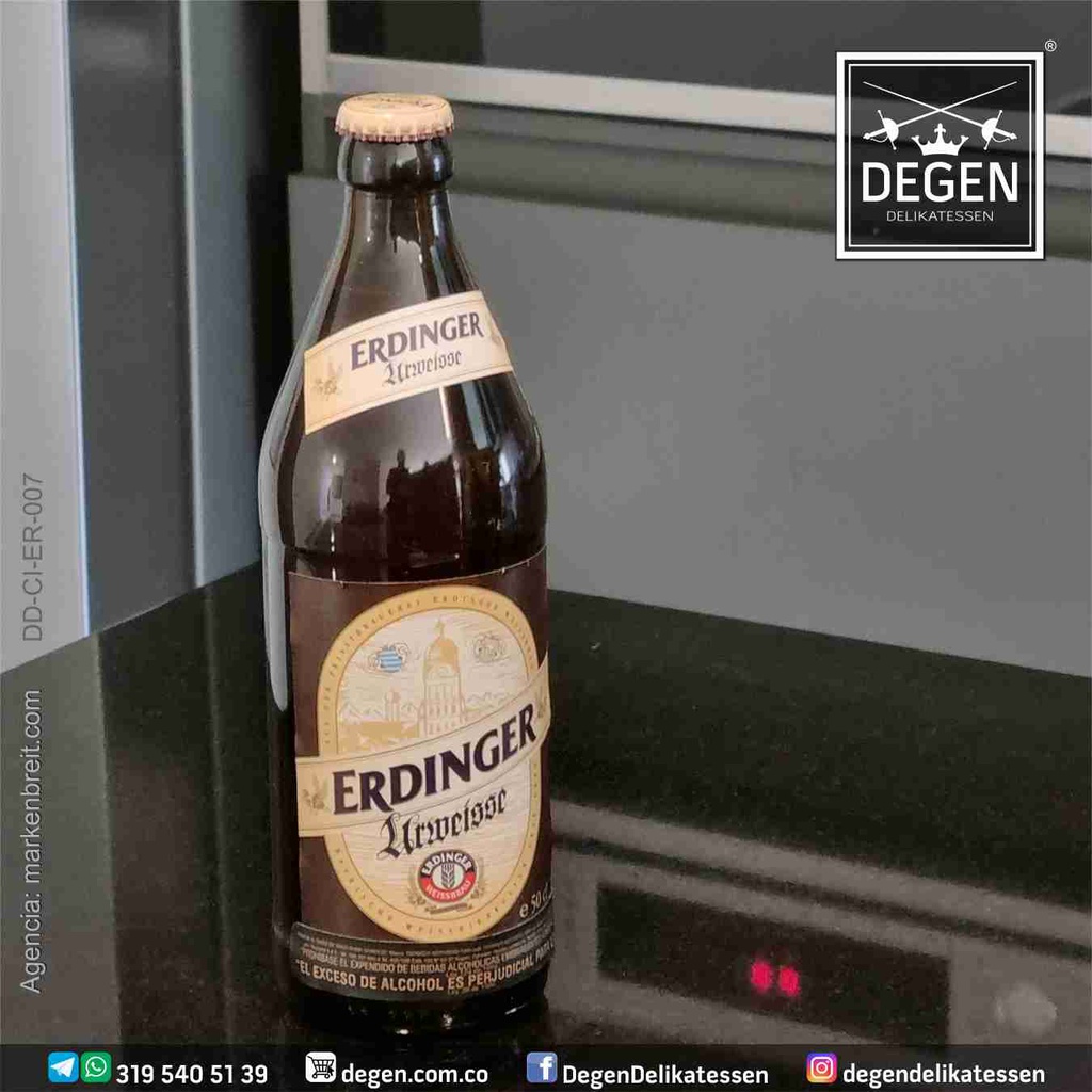 Erdinger Urweisse -  Cerveza Rubia de trigo naturtrüb - botella de 500 ml
