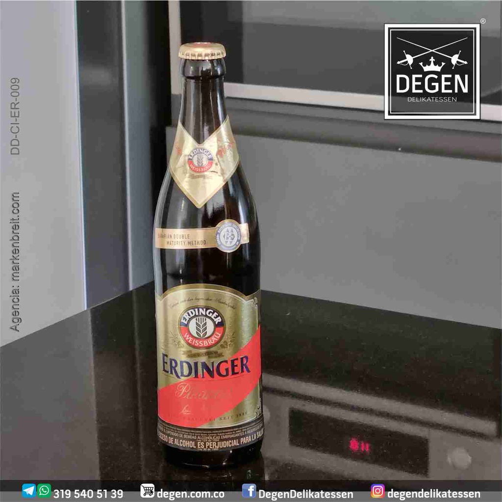 Erdinger Pikantus -  Cerveza Rubia de trigo oscura fuerte naturtrüb - botella de 500 ml