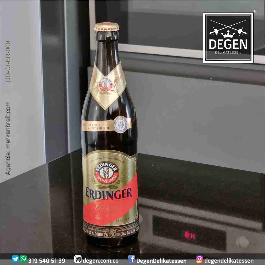 Erdinger Pikantus - Edelreifes Dunkles Weißbockbier Naturtrüb - 500 ml Flasche