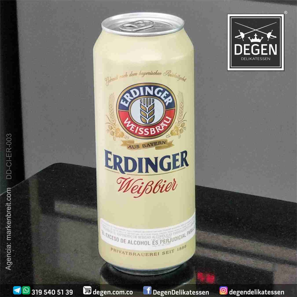 Erdinger Cerveza Rubia de trigo naturtrüb - 500 ml