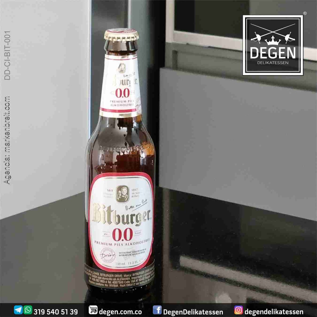 Bitburger Premium Pils Alcohol Free - Drive - Zero Alcohol - Beer - 330 ml Bottle
