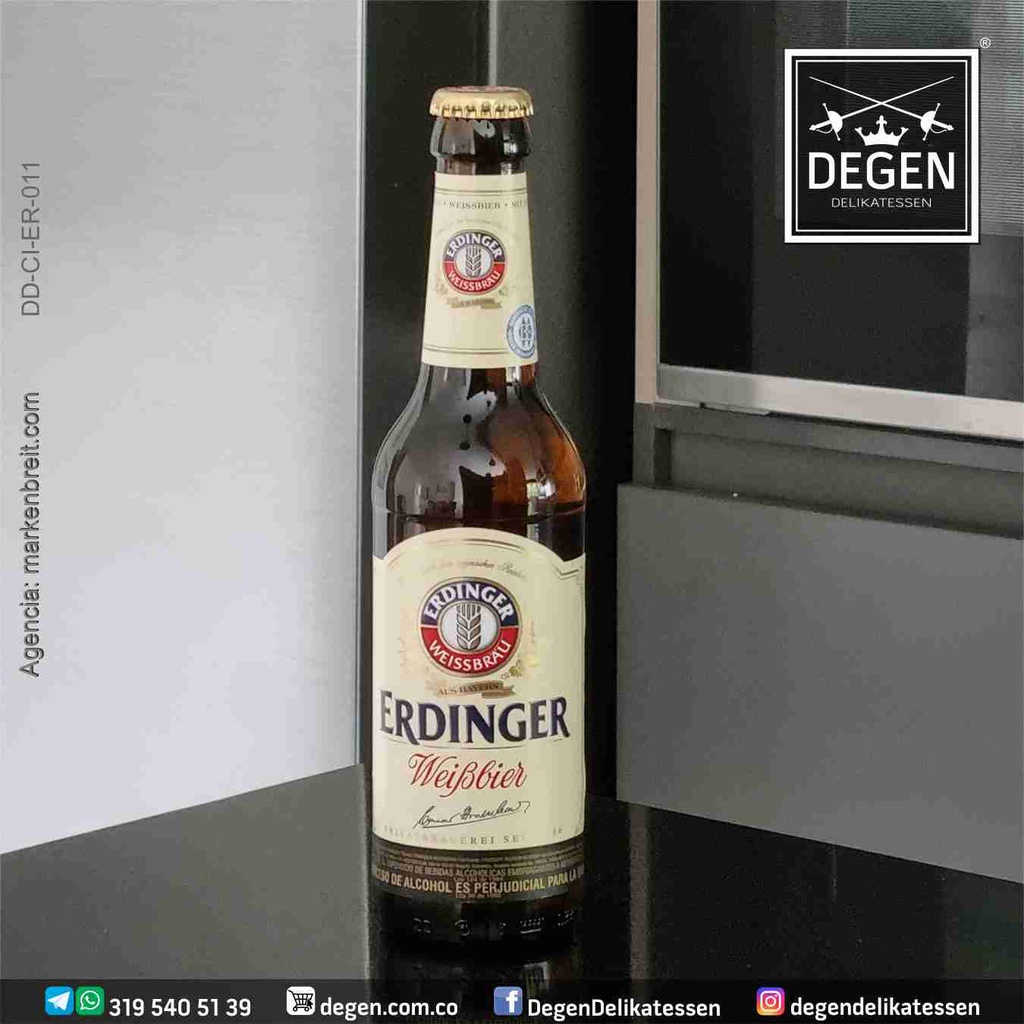 Erdinger Cerveza Rubia de trigo naturtrüb - botella de 500 ml